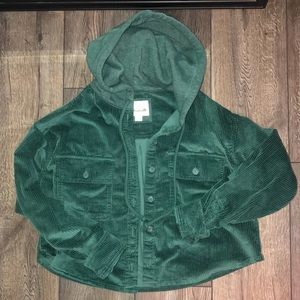 Corduroy American Eagle Crop Jacket